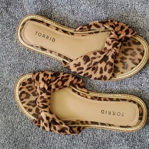 Torrid Size 7W leopard sandals